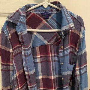 Aéropostale Women’s Soft Blue and Purple Flannel Extra Small XS